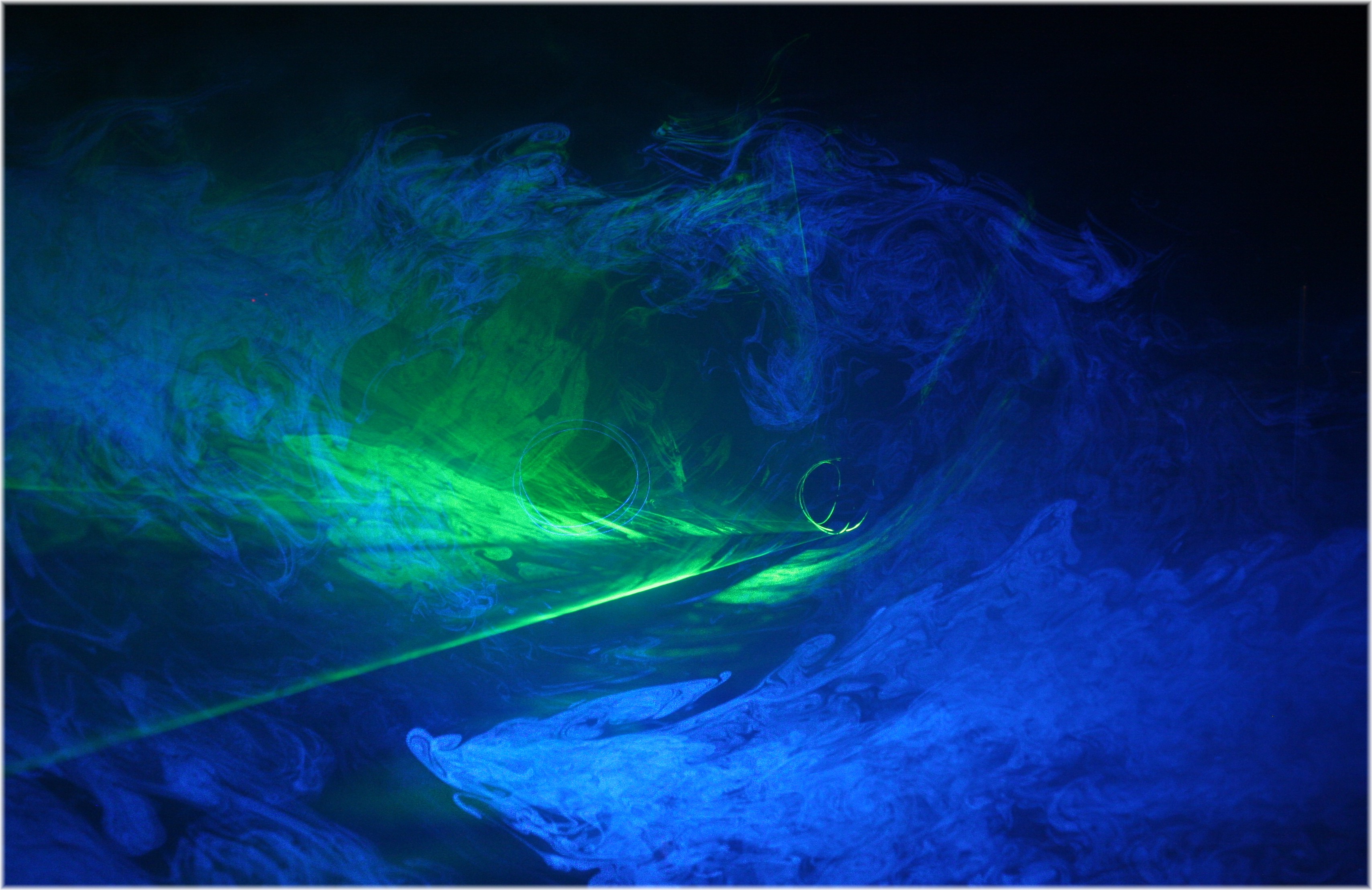 Blue and Green Lasers with fog