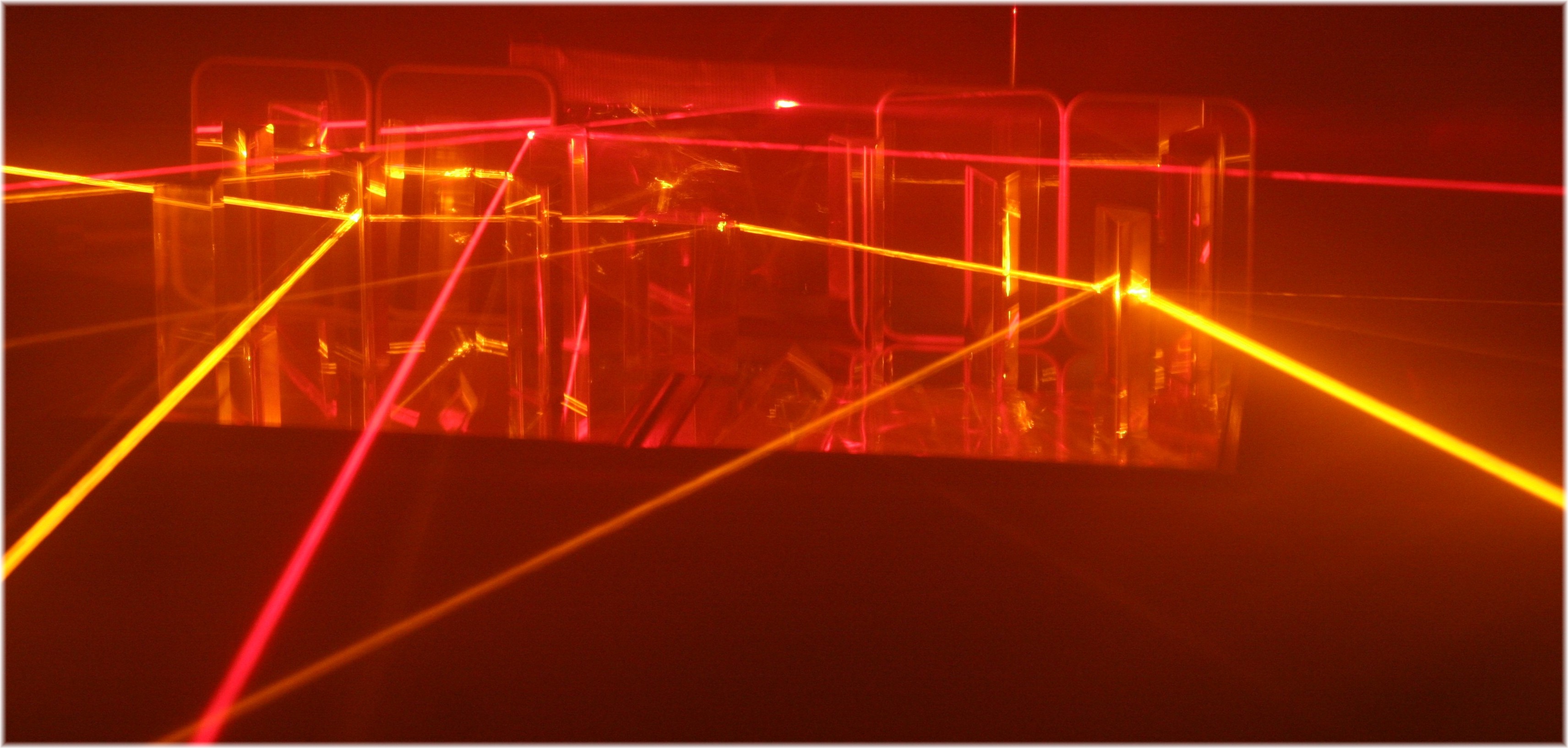 Yellow and Red Lasers and many prisims
